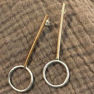 Super mod copper silver earrings